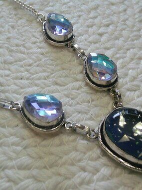 Gorgeous DOUBLET OPAL & FIRE TOPAZ Handmade Sterling 925 Necklace #724E